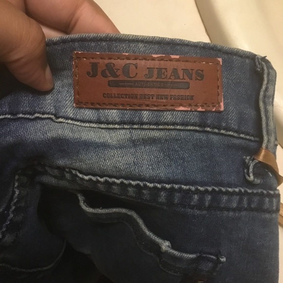 J&C Medium Wash High Waisted Destroyed Distressed Skinny Jeans 9 - Picture 4 of 12